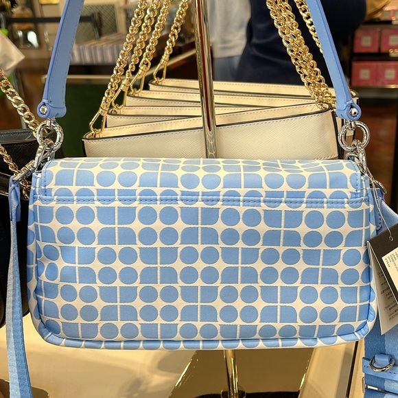 Kate Spade Noel Jacquard Convertible Crossbody Canvas XBody Shoulder 
Astral Blu - Picture 10 of 16